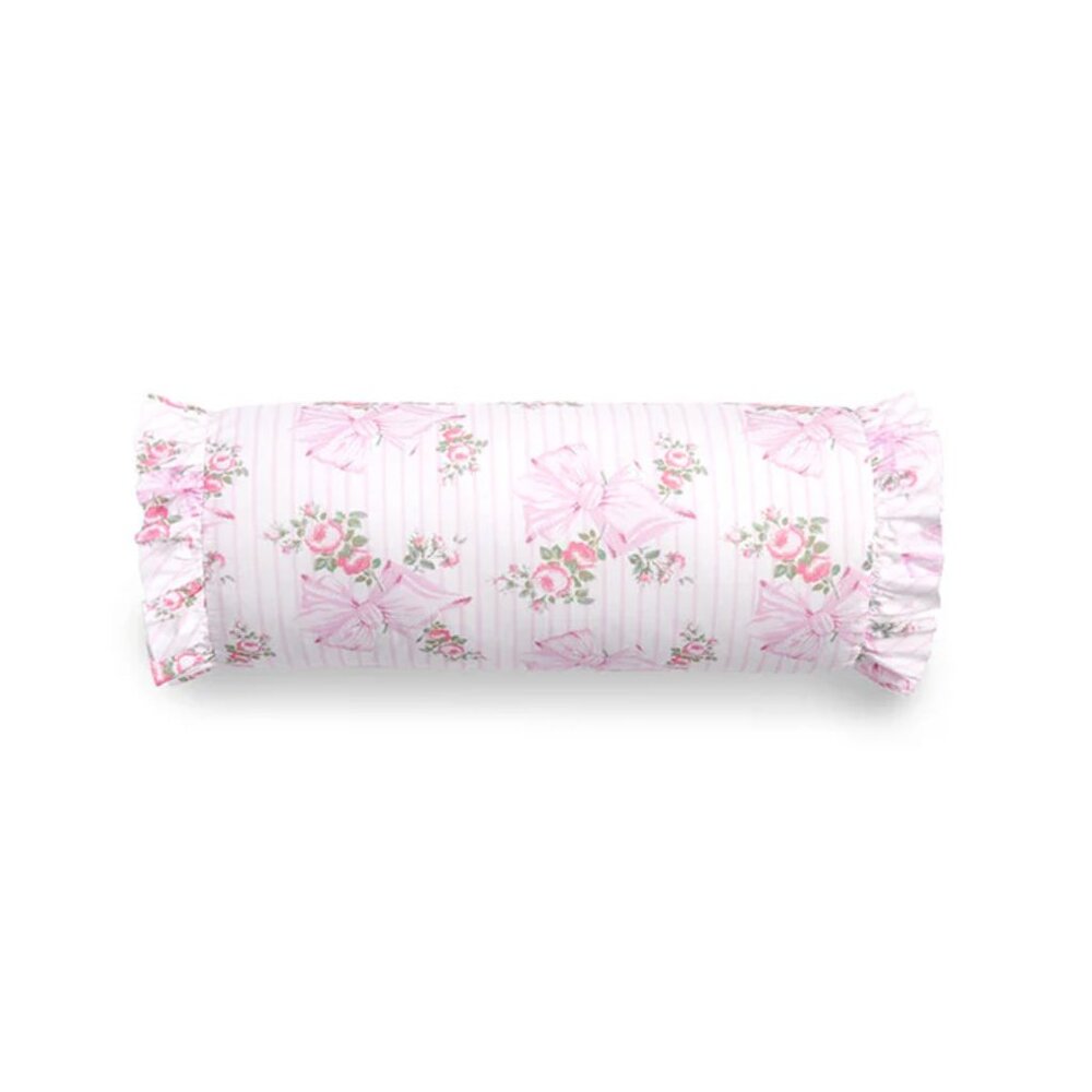 NEW NWT LOVESHACKFANCY BOLSTER PILLOW IN PINK MINT $125